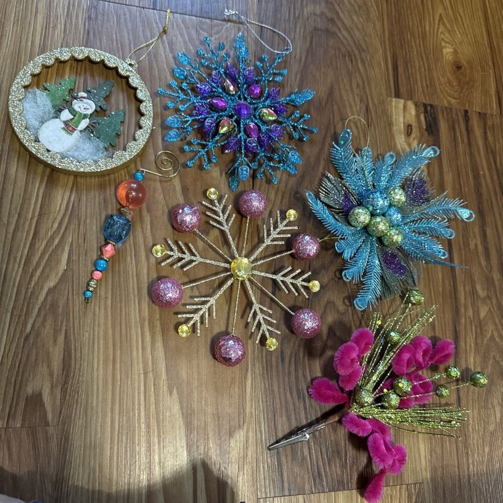 Vintage Christmas Ornaments Lot‎ Estate Find Fairy 7” Round Approx